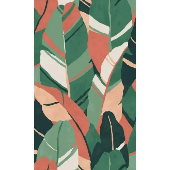 RoomMates Hearts of Palm Peel & Stick Wallpaper Green/Pink {2}