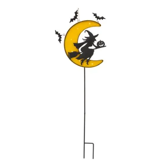 Glitzhome&reg; 45" Lighted Metal Halloween Moon Yard Stake {1}