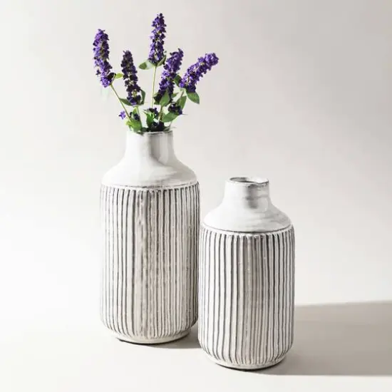 10" Gray Terracotta Vase {6}