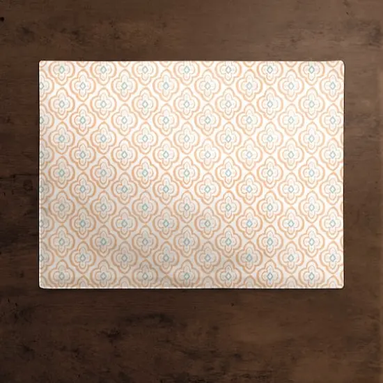 Quatre Cotton Twill Placemat Orange on White {3}