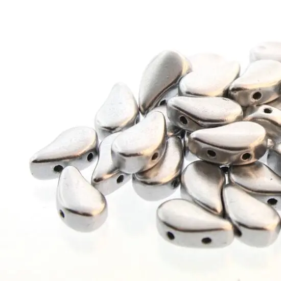 The Beadsmith&reg; Paisley Duo 2-Hole Czech Glass Teardrop Beads, 8mm Bronze Aluminum {1}