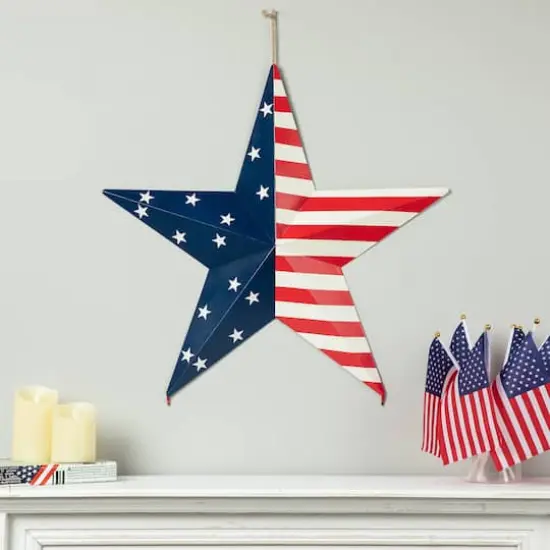 Glitzhome&reg; 30.75" Metal Patriotic Yard Stake D&eacute;cor {4}