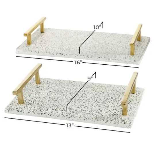 White Ceramic Contemporary Tray Set {6}