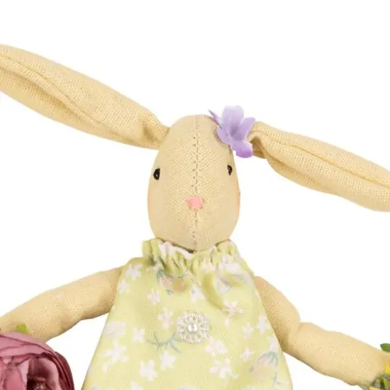 10" Girl Bunny Artificial Floral Easter Wreath {7}