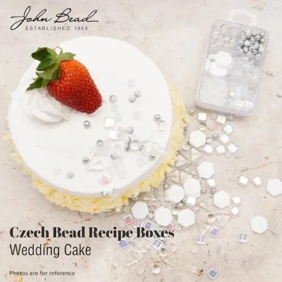 John Bead Czech Glass Recipe Box Beading Kit Wedding Cake {4}
