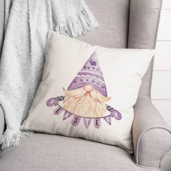 Easter Gnome Banner 2 18" x 18" Indoor / Outdoor Pillow {4}