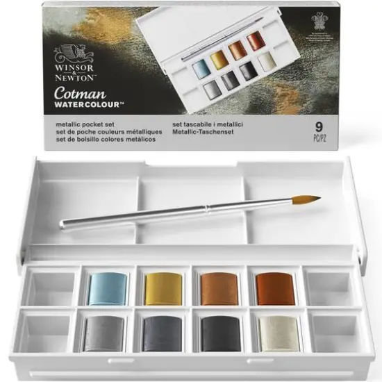 Winsor & Newton&trade; Cotman Watercolour&trade; Metallic Pocket Set {14}