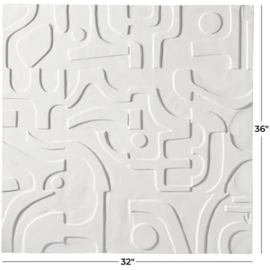 CosmoLiving by Cosmopolitan White Wood Intricately Carved Geometric Wall Decor 32" x 2" x 32" {6}