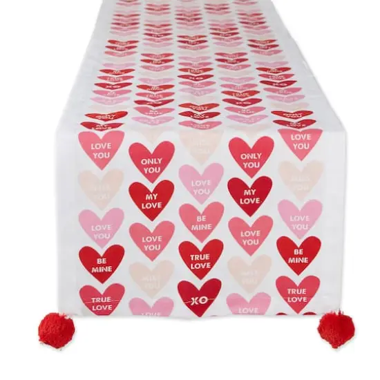 DII&reg; 72" Conversation Hearts Print Table Runner {1}