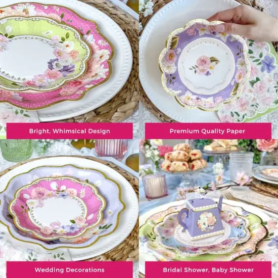 Kate Aspen&reg; 7" Vintage Floral Tea Party Paper Plates, 16ct. {6}