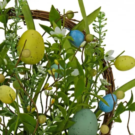 18" Spring Flowers & Eggs Wall Basket {4}