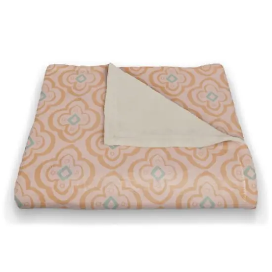 Quatre Coral Fleece Blanket Orange/Pink {3}