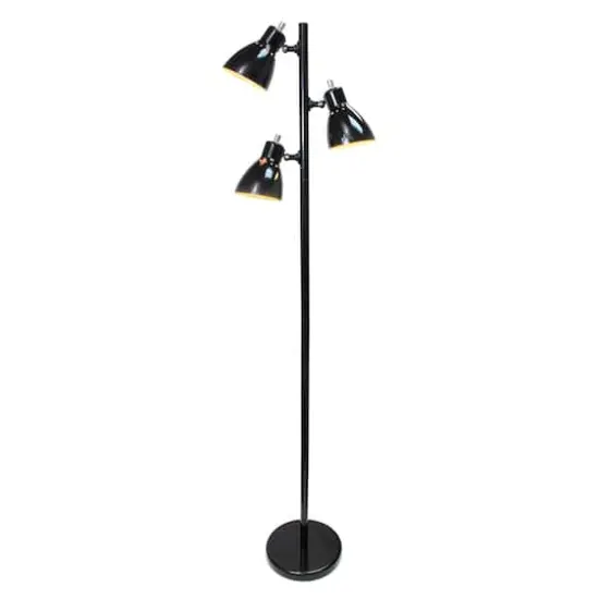 Simple Designs 64" Metal 3-Light Tree Floor Lamp Black {3}