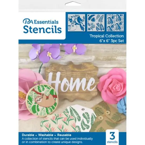 PA Essentials Tropical Collection Stencil Set {1}