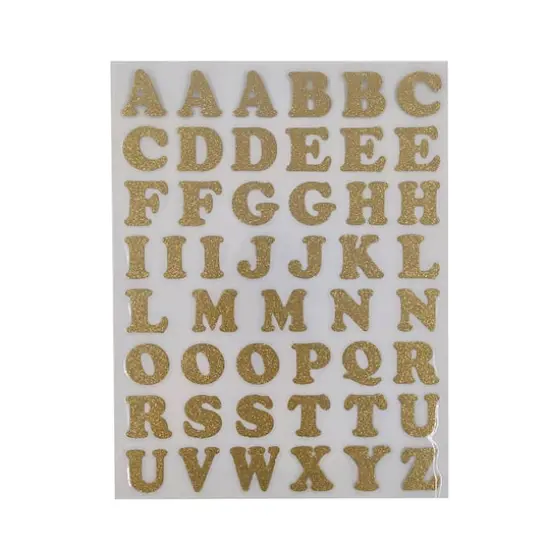 1" Iron-On Glitter Letters by Make Market&reg; Gold {1}