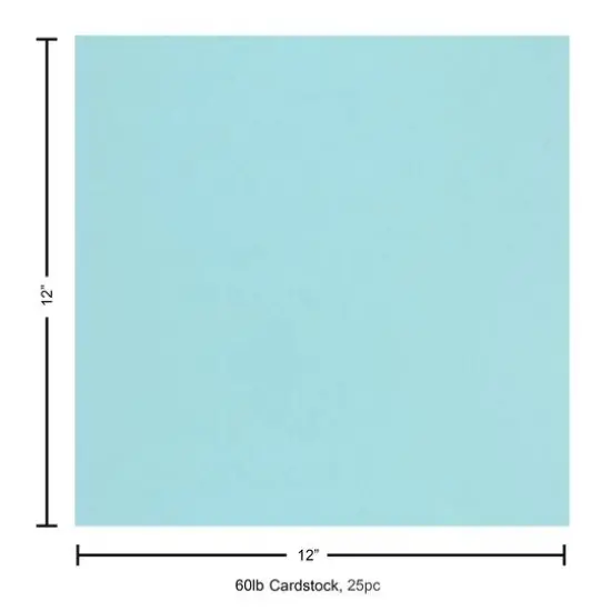 PA Paper™ Accents 12" x 12" Baby Colors 60lb. Smooth Cardstock, 25 Sheets Baby Blue {5}