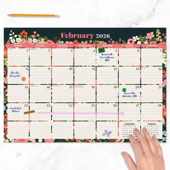 2026 Bountiful Blooms Medium Desk Pad Monthly Blotter Calendar {3}