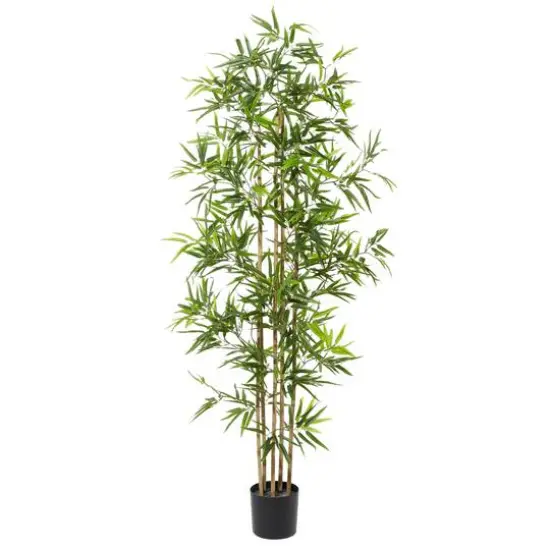 Artificial Bamboo Plants Indoor, 77", Green {1}