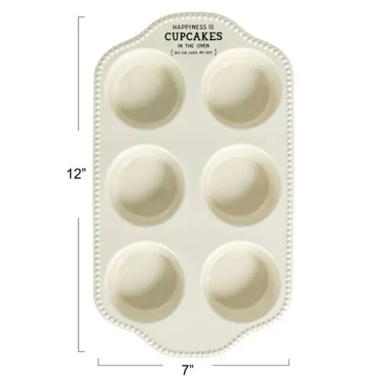 Hello Honey&reg; 12" White Happiness is Cupcakes StonewarePan {12}