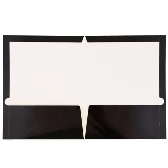 JAM Paper Laminated 2-Pocket Glossy Folders, 6ct. Black {4}