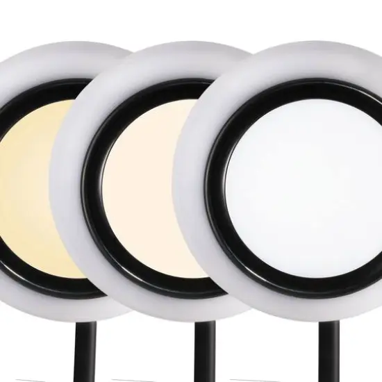 OttLite Wellness Series 17" Black Shine LED Desk Lamp with Wireless Charging {7}