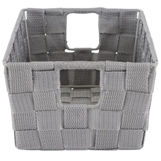 Simplify Small Grey Woven Storage Shelf Baskets, 2ct. {6}