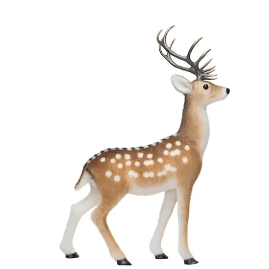 Hello Honey&reg; 22" Brown & White Flocked Foam Standing Deer with Antlers {1}