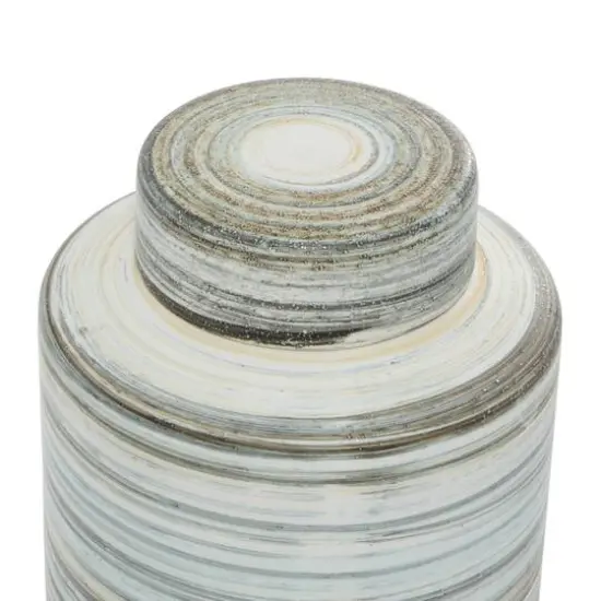 Gray & White Ceramic Farmhouse Decorative Jar Set {5}