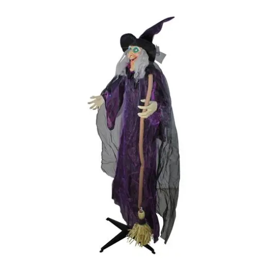 5.5ft. Lighted & Animated Witch Halloween Figure Decoration {3}