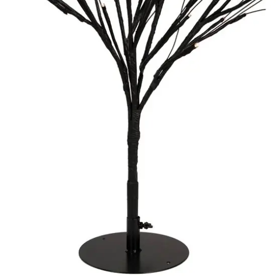 39" LED Lighted Black Halloween Twig Tree, Warm White Lights {6}