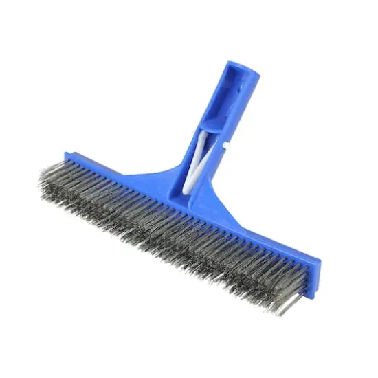 9.75" Blue Stainless Steel Algae Brush for Cement Pools {4}