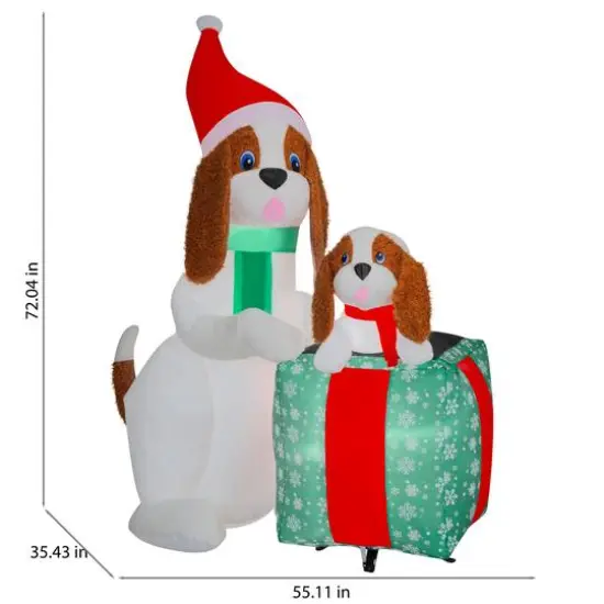 6ft. Airblown&reg; Inflatable Christmas Dog Family Scene {4}