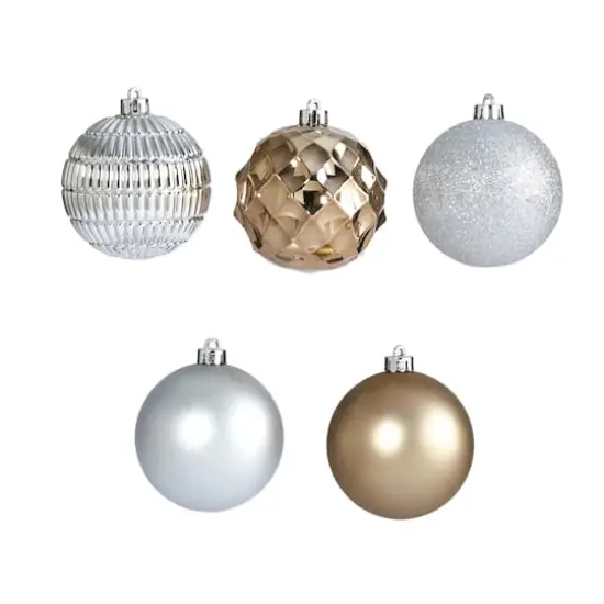 40ct. 3" Gold & Silver Shatterproof Ball Ornaments {4}