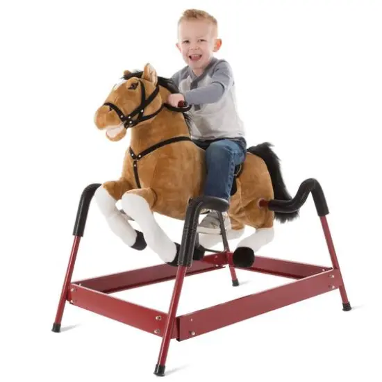 Toy Time Brown Plush Spring Rocking Horse Ride-On {5}
