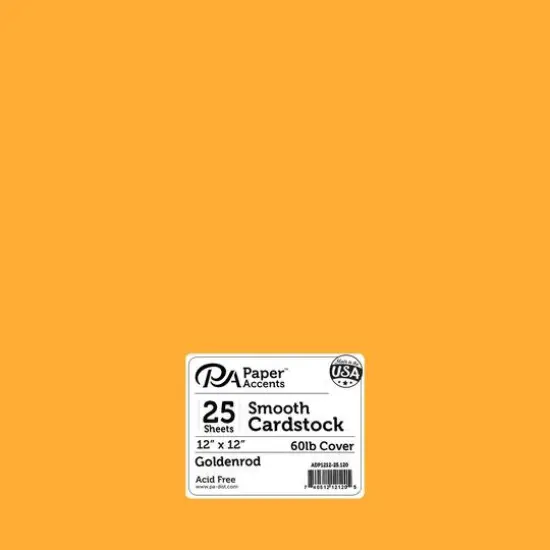 PA Paper&trade; Accents 12" x 12" 60lb. Goldenrod Smooth Cardstock, 25 Sheets {1}