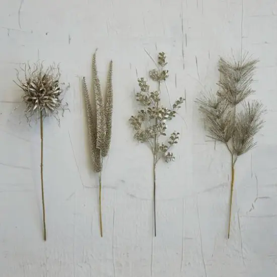 Hello Honey&reg; 25.5" Faux Glittery Pewter Pick Stem {3}