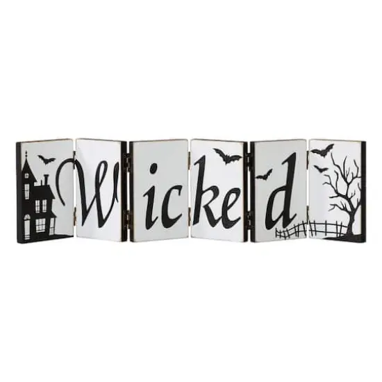 Glitzhome&reg; 20" Halloween Hinged Table Sign {5}
