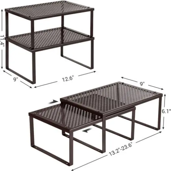 NEX&trade; Expandable & Stackable Kitchen Cabinet & Counter Shelf Organizer, 2ct. {3}