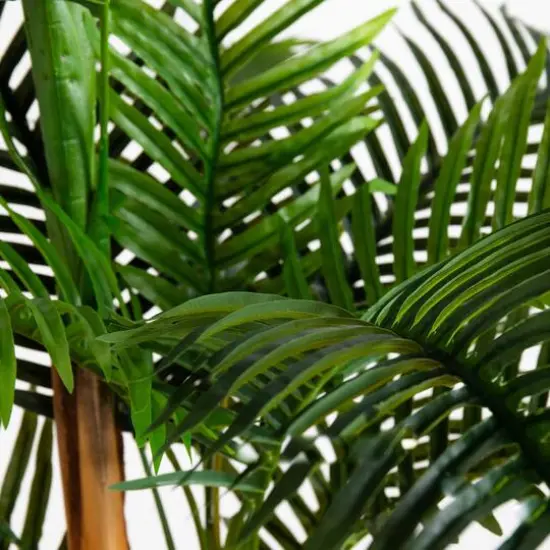 8ft. Potted Green UV Resistant Artificial Double Robellini Palm Tree {6}