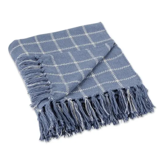 DII&reg; Checked Plaid Throw Stonewash Blue {1}