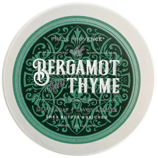 European Soaps Bergamot & Thyme Shave Soap in Tin, 150g {4}