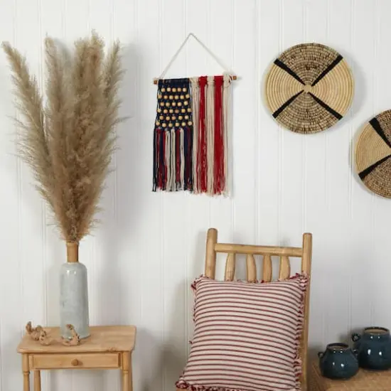 18" American Flag Macram&eacute; Wall Hanging {4}