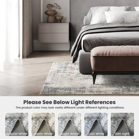 Glitzhome&reg; Abstract Area Rug Blue/Ivory/Tan {7}