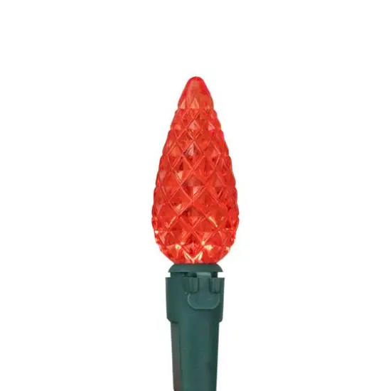 70ct. LED Faceted C6 Christmas String Lights Red {7}