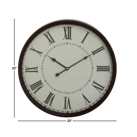 White Traditional Metal Wall Clock {6}