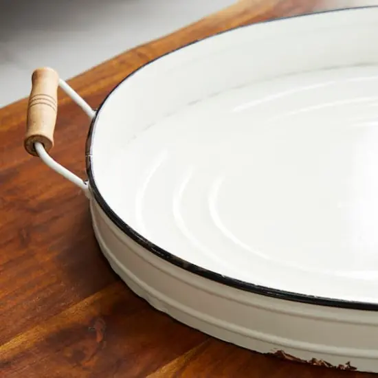 White Metal Farmhouse Tray Set {4}