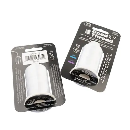 John Bead Good Thread White Bonded Nylon Beadweaving Thread, 547yd. {5}