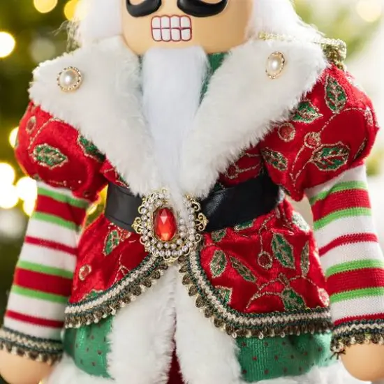 Glitzhome&reg; 20"H Faux Fur Christmas Nutcracker Figurine {6}