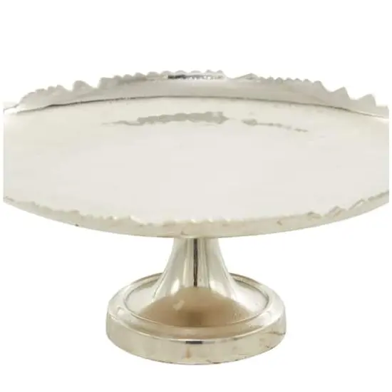 CosmoLiving by Cosmopolitan 13" Silver Aluminum Cake Stand {4}