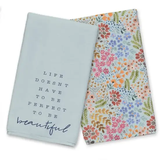 Life is Beautiful Tea Towel Set Blue {1}